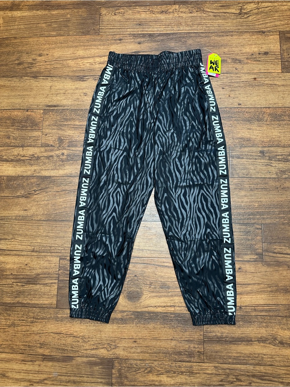 Zumba Fitness Black & Gray Zebra-Print Kids Joggers